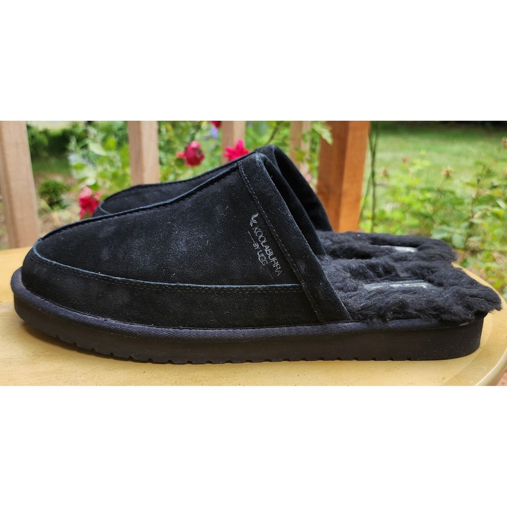 Koolaburra UGG Mens US 14 Black Suede Slippers Slip On Comfort House Shoes